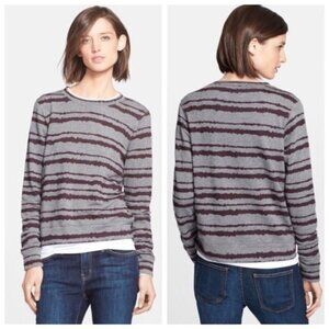 A.L.C. Conlo Striped Gray Brown Sweatshirt Womens Medium